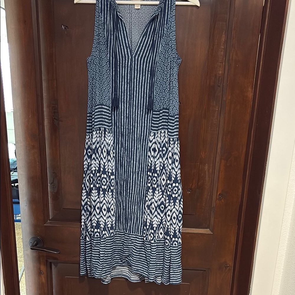LOFT Blue and White Halter Sundress